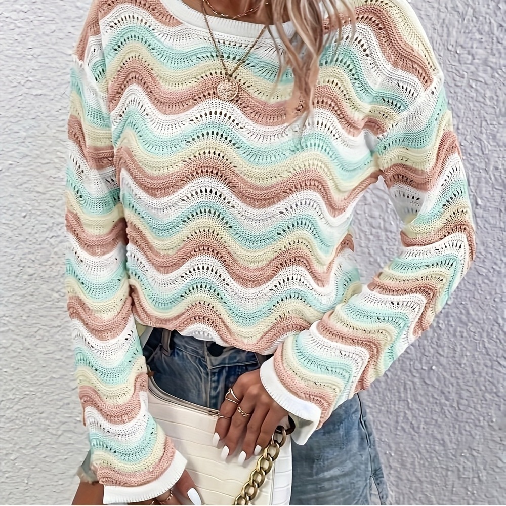❤️ SHEIN Sweater chevron design Size Large - Picture 2 of 5
